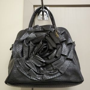 Big Buddha Black Flower Handbag/Crossbody